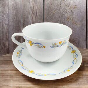 Apulum Fine Porcelain Classic Teacup And Saucer Set Fruit Flower Pattern Vintage